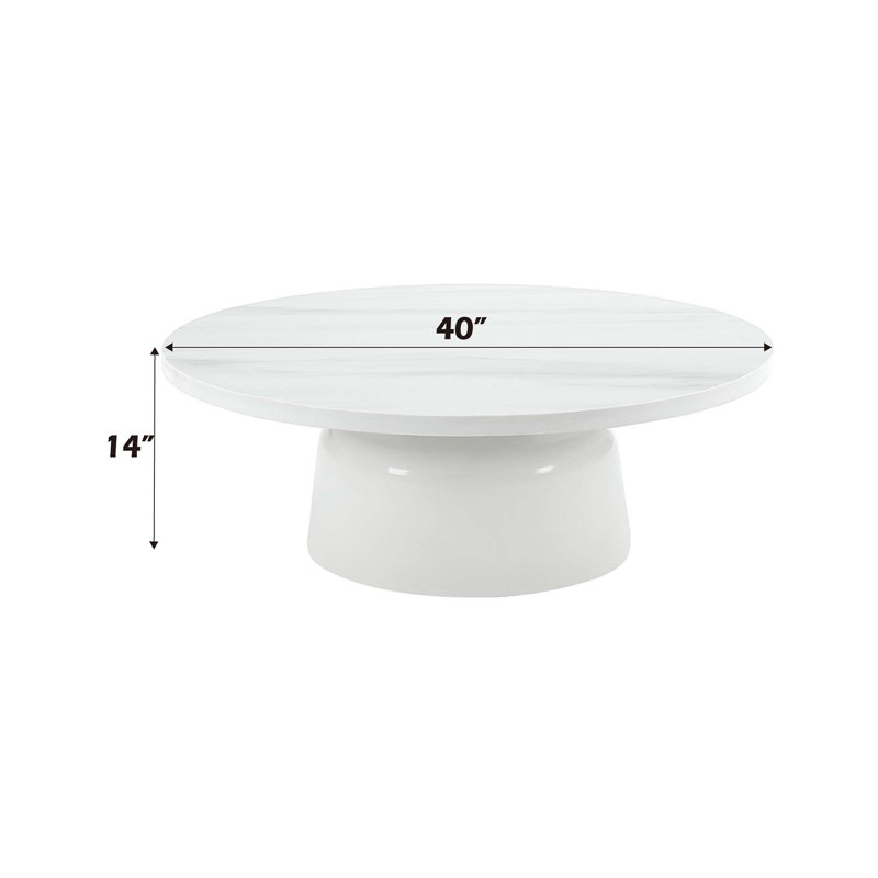Marble & White High Gloss Finish Coffee Table