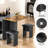 Foldable Dining Set for 4 - Space-Saving Table with Wheels & Leather Chairs-1251719196