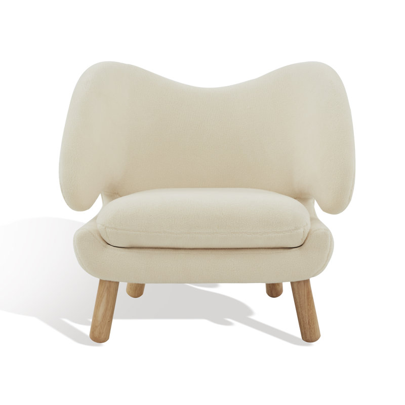 Felicia Contemporary Accent Armchair, Ivory, Natural