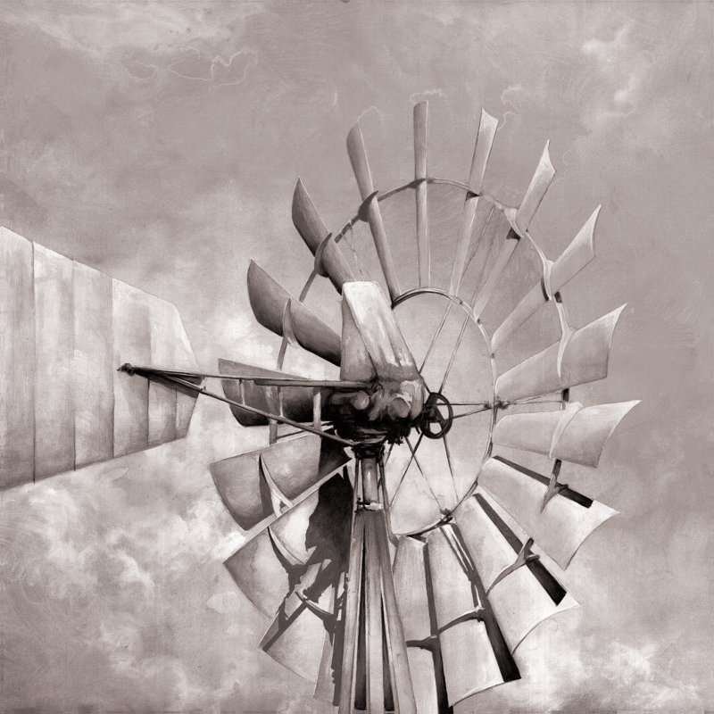 Neutral Windmill - Wrapped Canvas Print, 91cm H x 91cm W x 3.8cm D