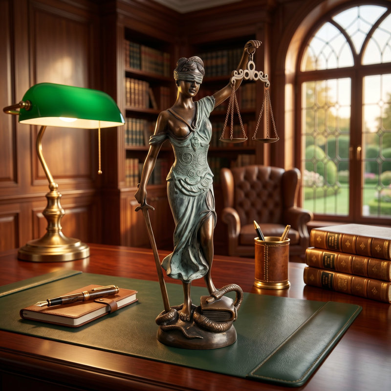 Bronze Blind Justice sur base de marbre