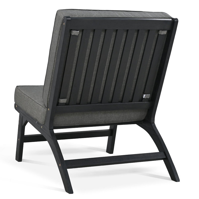 Ensemble de conversation à assise multiple avec coussins 4 pièces, gris, Noir