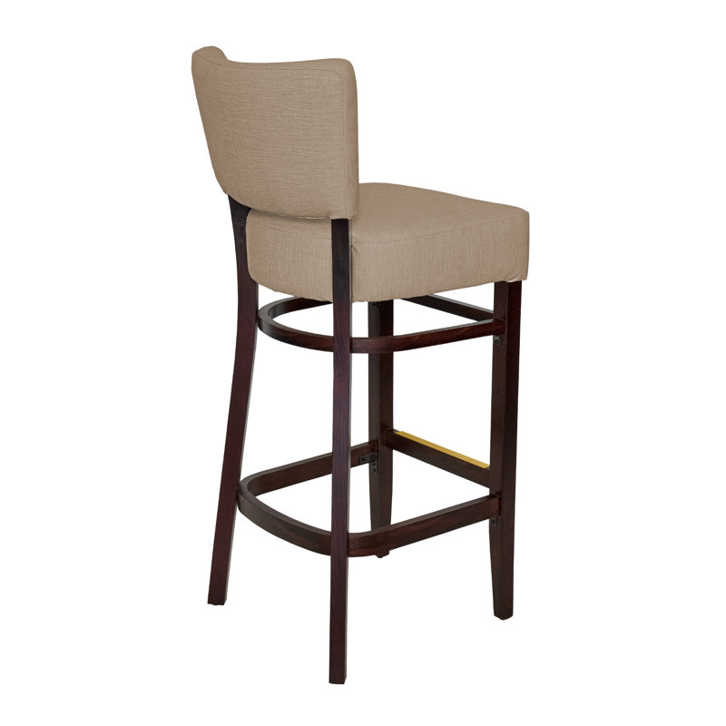 Tabouret de bar Madison, Bois brun foncé, Taupe