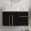 Meuble-lavabo mural avec lavabo vasque et rangement à fermeture en douceur