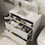 Meuble-lavabo de salle de bain cannelé, armoire autoportante de style maison de campagne avec 2 tiroirs coulissants et 1 tiroir rabattable-125772193-125772195