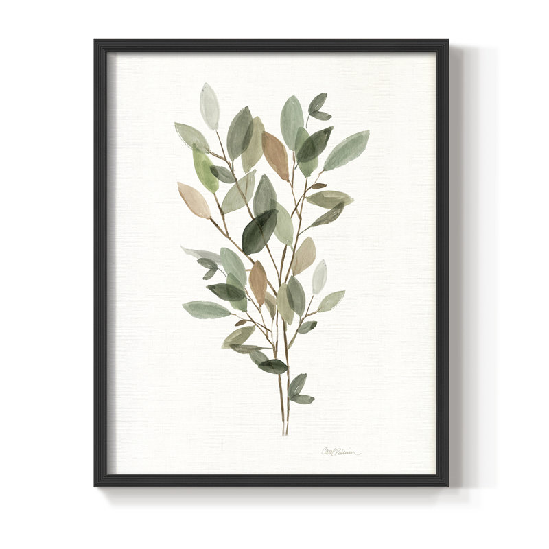 «Leafy Botanical II», reproduction encadrée - bois massif, Noir, noir, noir, noir, H 30 po x l 24 po