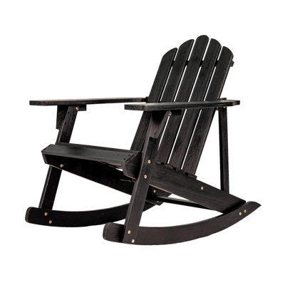 Avemaria Classic Acacia Wood Adirondack Rocking Chair, Weather-Resistant Slatted Outdoor Seating for Patio, Deck and Front Porch