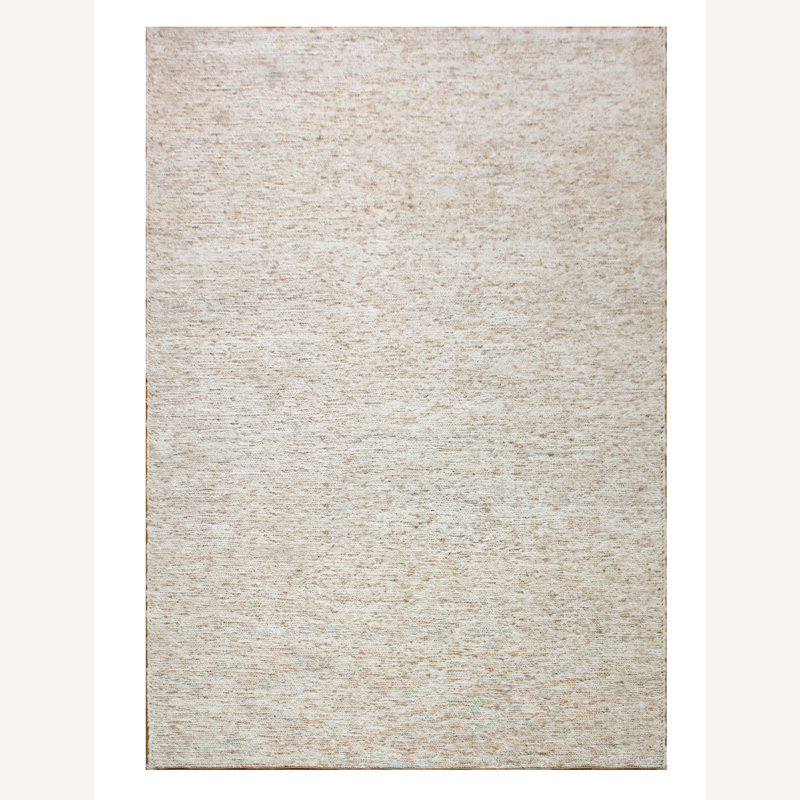 Ivory Hand-Knotted Viscose Area Rug, 8' x 10'