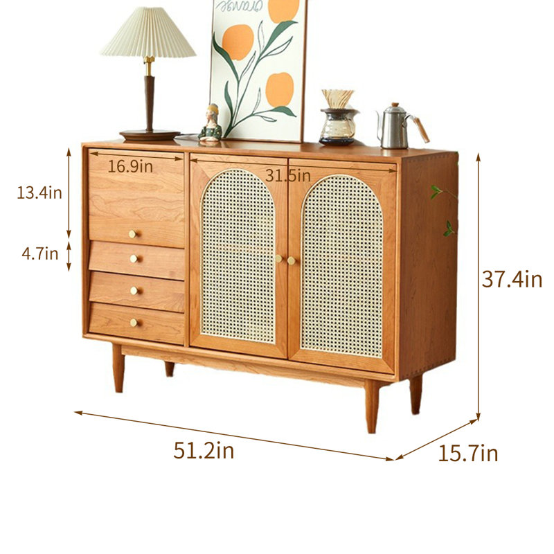 Buffet Modern Modern Polyvalent, 37.4" H x 51.2" W x 15.7" D