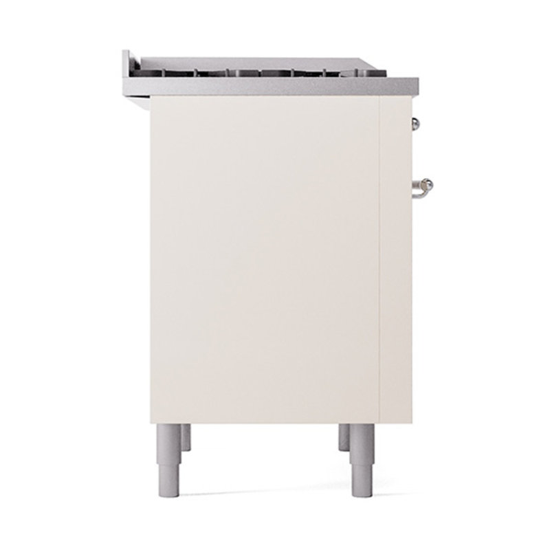 ILVE Nostalgie II Noblesse 36 in Dual Fuel Range, Antique White/Brass, Liquid Propane