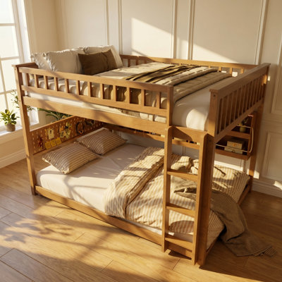 Lit superposé double en bois massif L 57,3 po x P 78,9 po x H 57,1 po Lucky Furniture