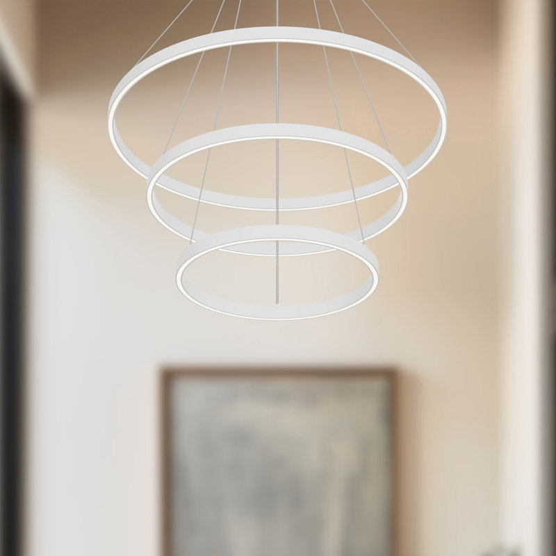 Cerchio 3 - Light Chandelier, White, 1.5" H x 31.5" W x 31.5" D, LED