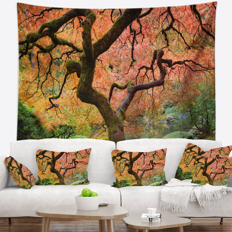 Photographie de paysage autumn maple tree tapisserie, H 50 po x l 60 po