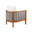 Chaises d'appoint d'extérieur modernes, baignoire en bois d'acacia, teck et beige