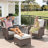  7 Piece Wicker Outdoor Furniture Set with 6-inch Comfy Cushions, High Back Patio Furniture Set with Swivel Rocking Chairs and Fire Pit Table-577310584-577310585