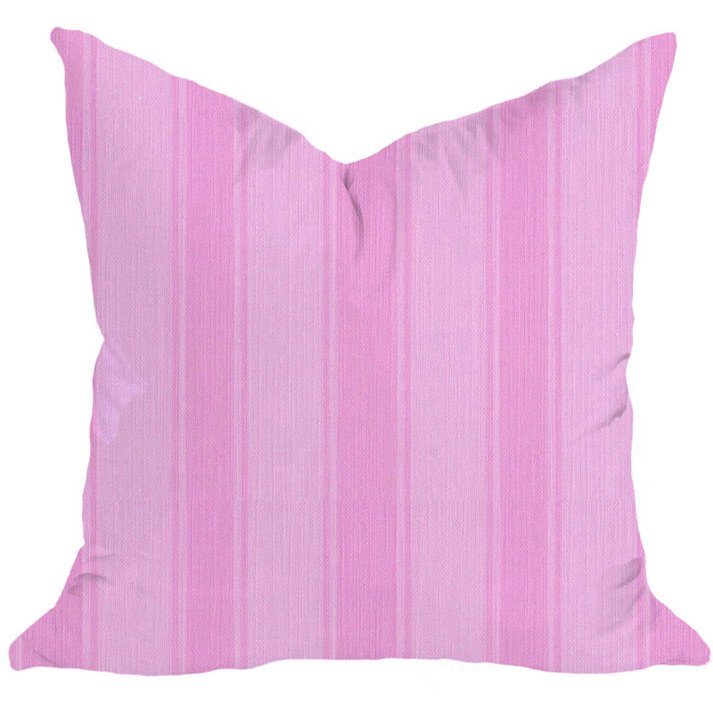 Riviera Stripe Square Pillow Cover, 20" H x 20" W, Blush/True Pink