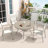 Outdoor Round Patio Dining Table for 4-6, All Weather Metal Dining Table with Umbrella Hole for Deck Lawn Garden Backyard-1247509997