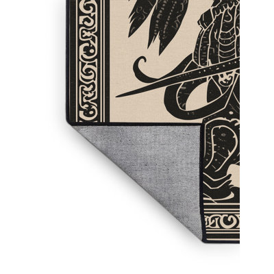 Tapis damassé classique Bedford Obsidian Blade Warrior