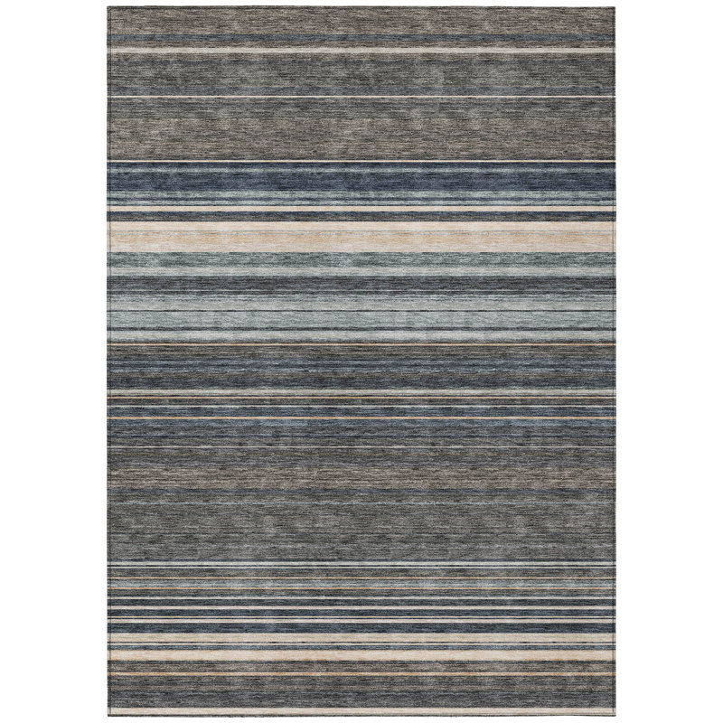 Tapis extérieur lavable rayé beige taupe 10 pi x 14 pi