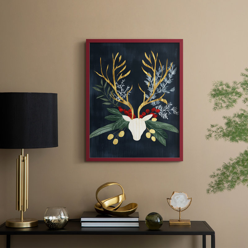 Reproduction encadrée - bois massif, H 11 po x l 9 po, Rouge