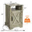 Table d'appoint Alexzandra avec prises électriques et ports de chevet gris Armoire spacieuse, matériau. Assemblage facile requis-121073921