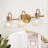 3-Lamp Gold Iron Adjustable Glass Ceiling Light