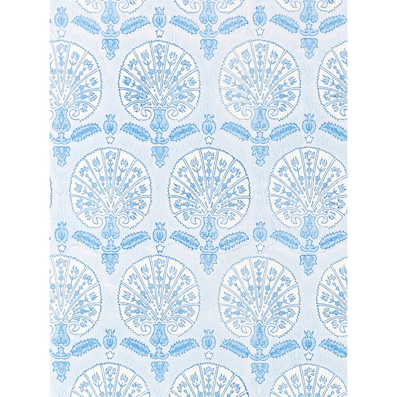 The MET x The House of Scalamandre Karanfil Block Print Wallpaper, Sky