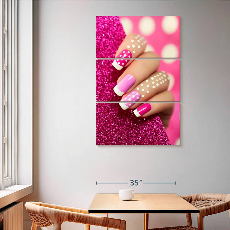 Shuttleworth Dotted Pink Nails, 65'' H x 42'' W