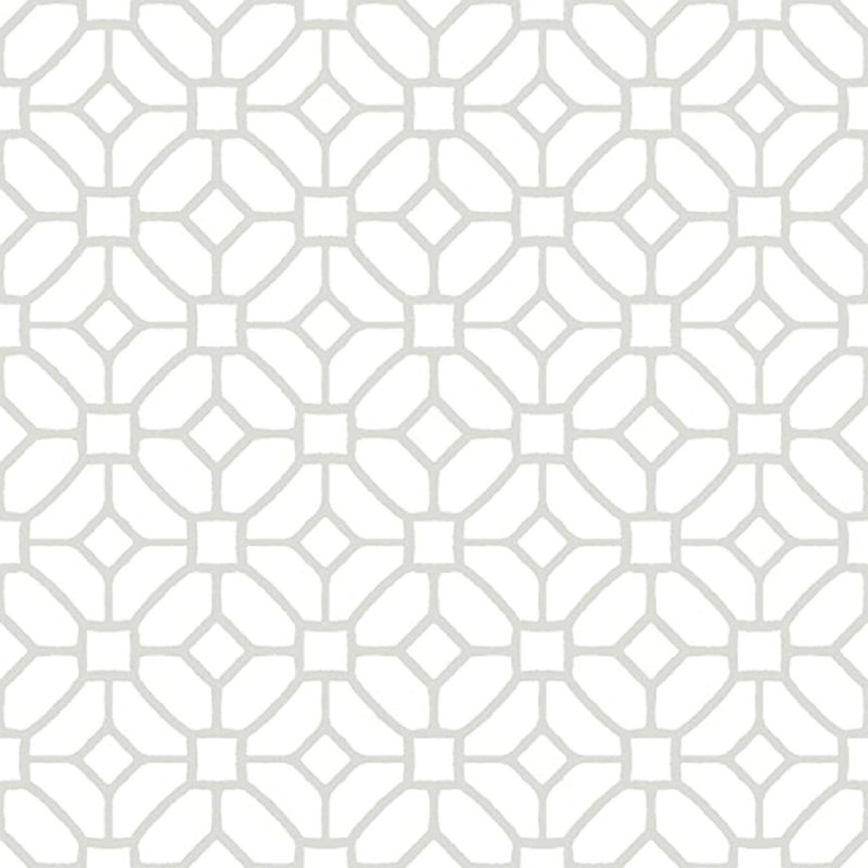 Floorpops FP2946 Lattice Peel & Stick Floor Tiles, White & Off-White - Pack Of 10