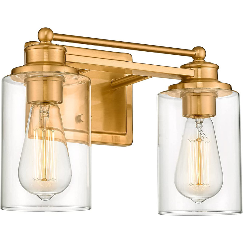 2 - Light Dimmable Vanity Light, Gold