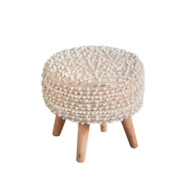 Natural Boucle Oversized Handwoven Stool
