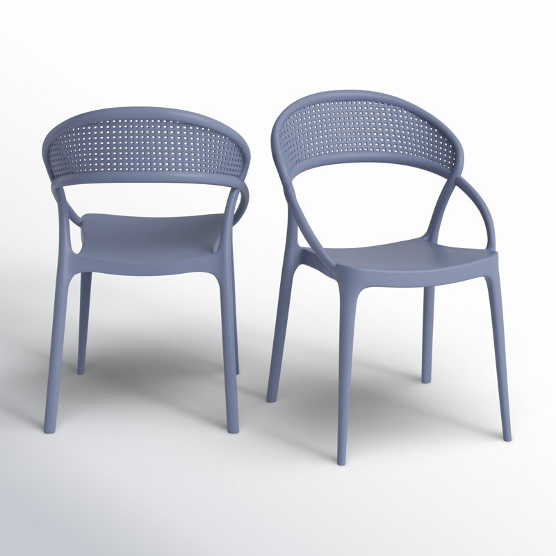 Chaise d'appoint empilable pour patio Farrah, Gris foncé