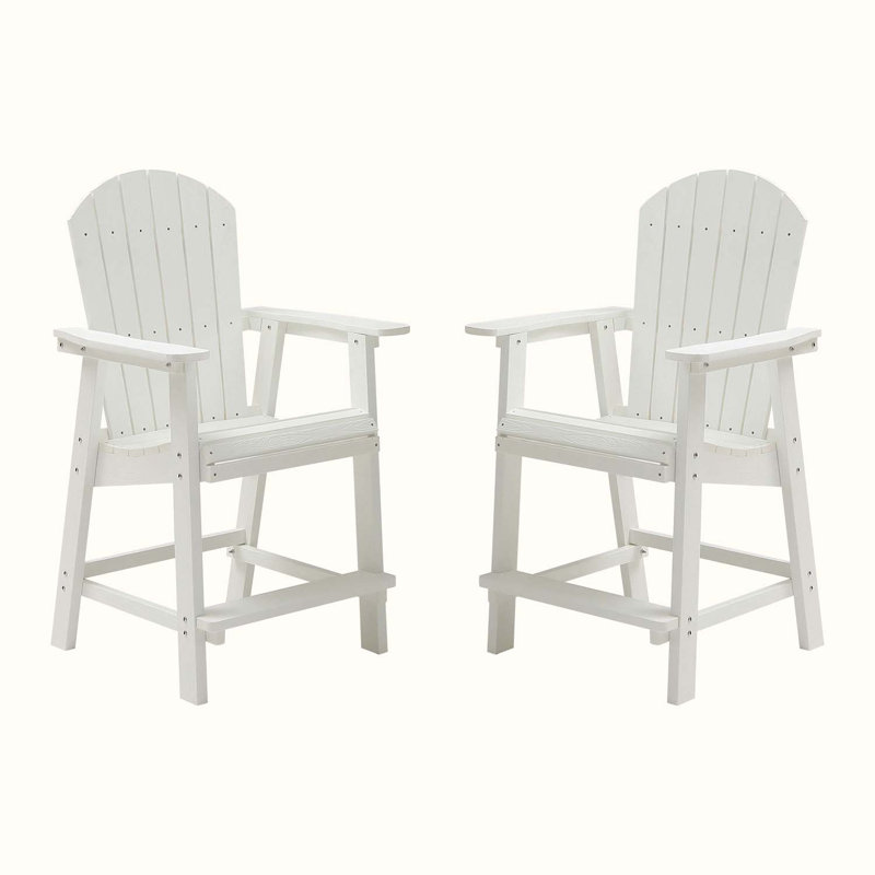 Chaise de salle à manger d'extérieur Falkville, Blanc mat