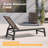 PURPLE LEAF Outdoor Chaise Lounge with Wheels for Outside 2 Pieces Aluminum Patio Lounge Chair with 5 Adjustable Position Recliner for Patio, Beach, Yard, Pool, Side Table Included, Beige-2032140595