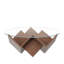 The Round Coffee Table with Glass Top and Geometric Abstract Art Deco Base Storage Shelves, Walnut, 35.4"