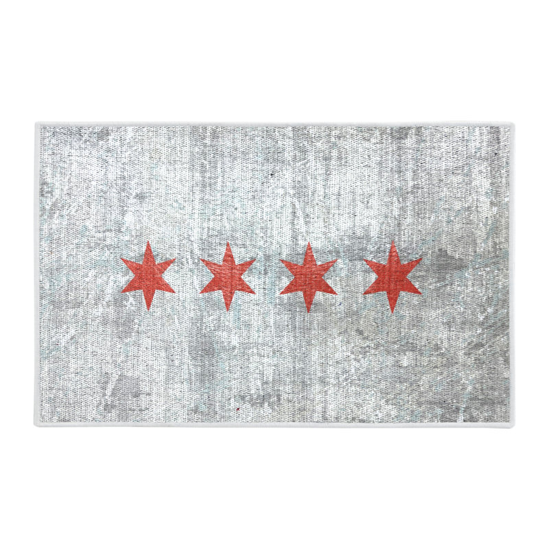 Tapis en coton gris / orange