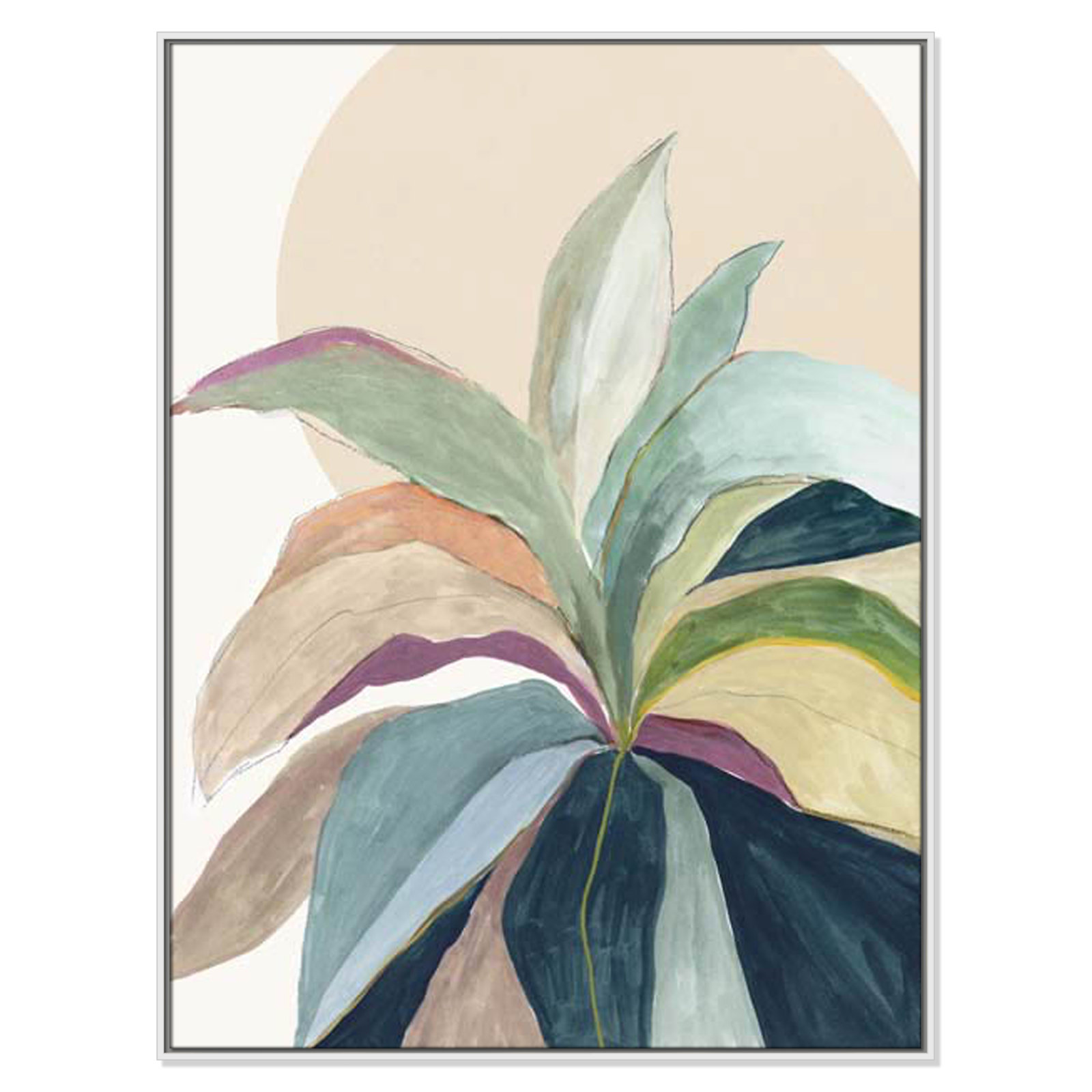 Sherbrooke Sunny Bright Leaves II by Asia Jensen Print, No Mat, White Floater Framed, 49.5" H x 37.5" W x 2" D