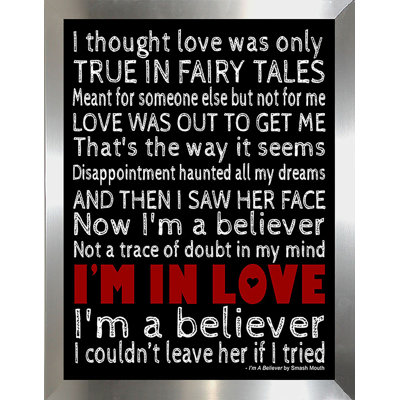 "I'm in Love", art textuel encadré