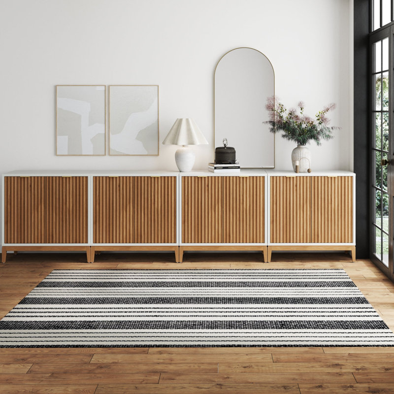 Coggins Solid Wood TV Stand Or Accent Cabinet (4-Piece Set), White/Brown