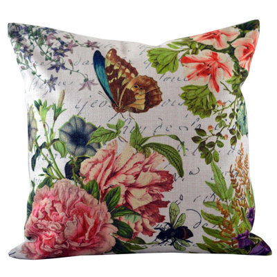Floral 100% Polyester Throw Pillow