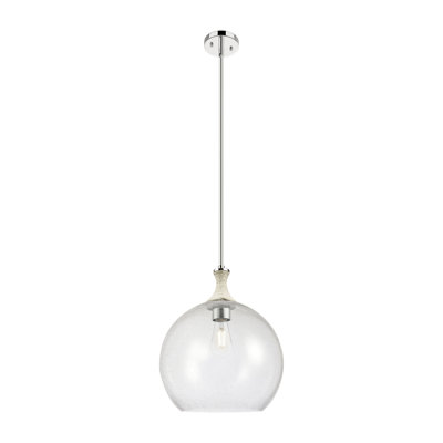 Downtown Urban - Astor - Luminaire suspendu suspendu à une corde avec 1 lumière - Accent enveloppé de cordon blanc - Abat-jour transparent