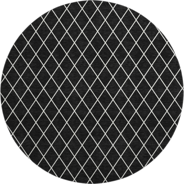 Premium Machine Washable Prisco Black Rug
