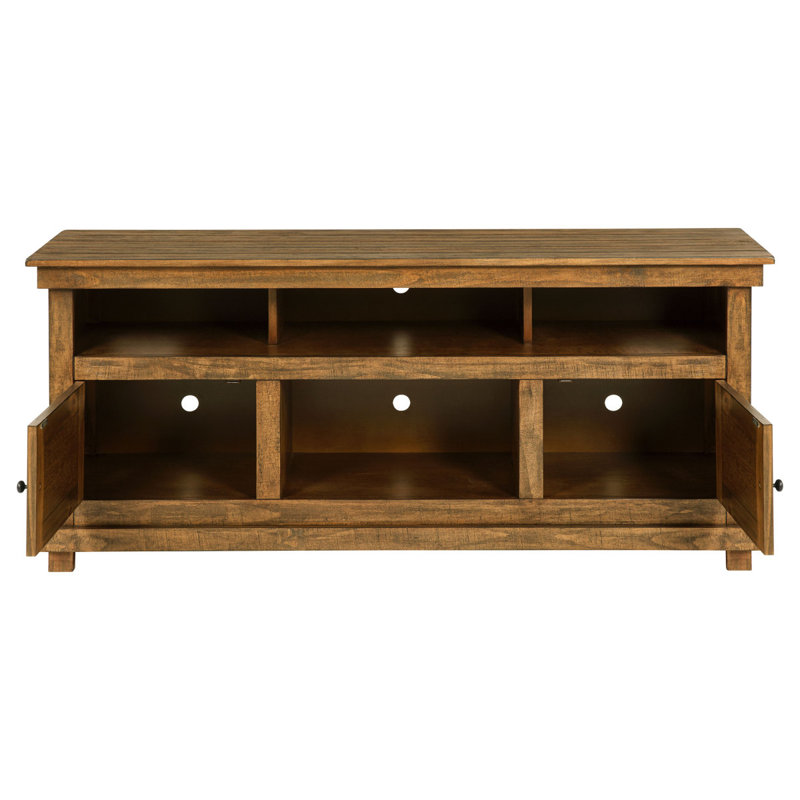 Meuble télé Castleton, H 27,06 po x L 60,06 po x l 16,31 po, Distressed Brown