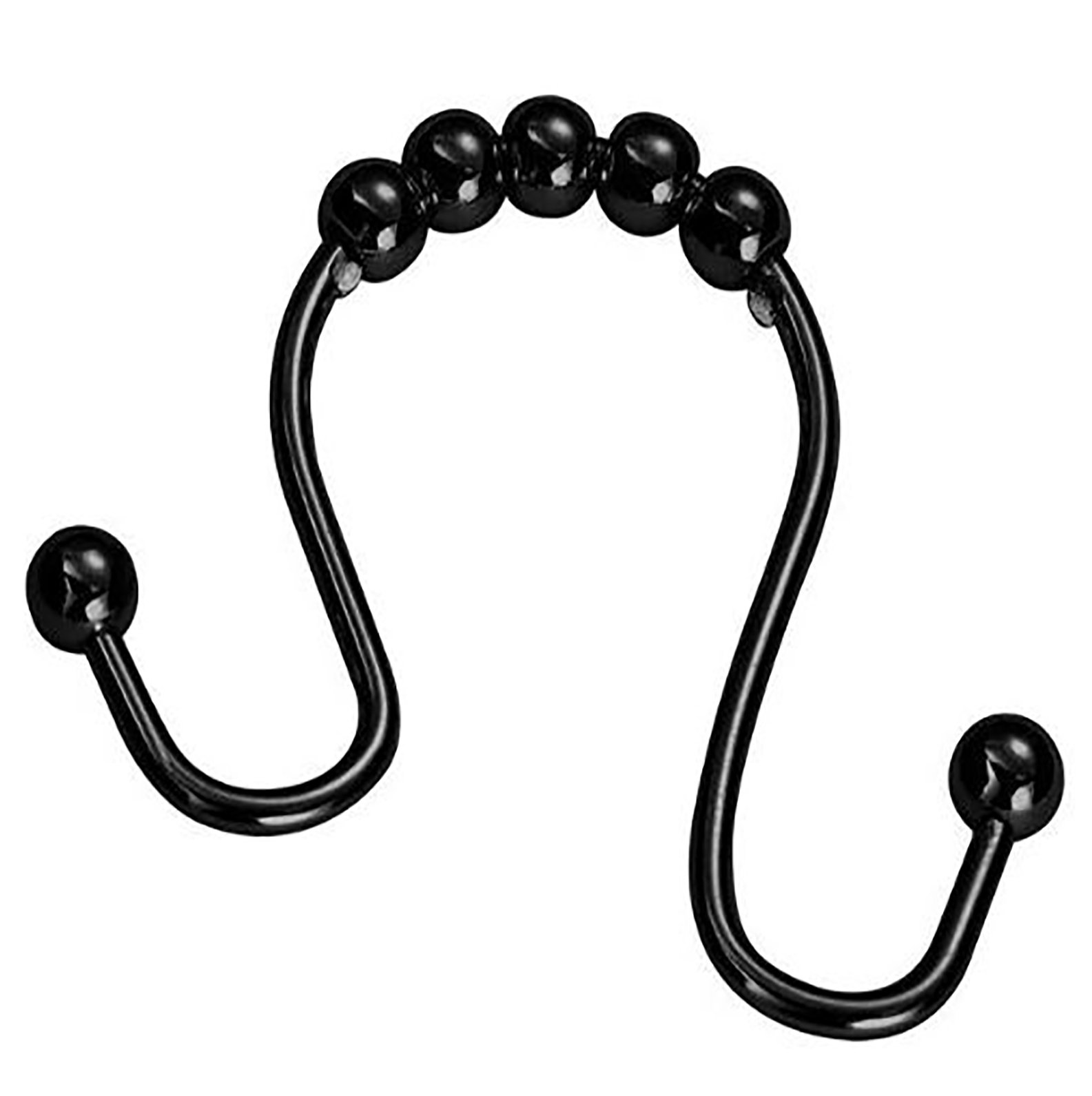 24X Shower Curtain Hooks Rings Rust-Resistant Metal Double Glide Shower Hooks