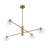 Modern 4-Light Clear Ellipse Glass Layered Chandelier