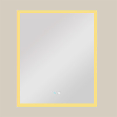 Miroir de salle de bain à DEL, miroir de meuble-lavabo à DEL, miroir de meuble-lavabo réglable à 3 couleurs et à intensité variable avec éclairage, miroir de salle de bain mural à commande tactile, vertical