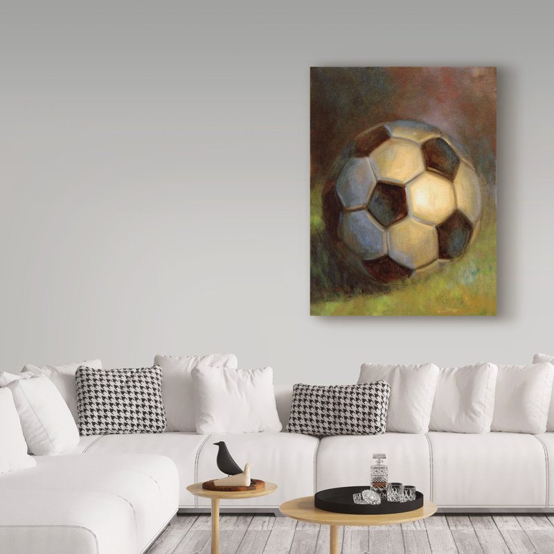 «Soccer Ball Abstract» par Galan, reproduction d'art sur toile tendue, H 32 po x l 24 po x P 2 po