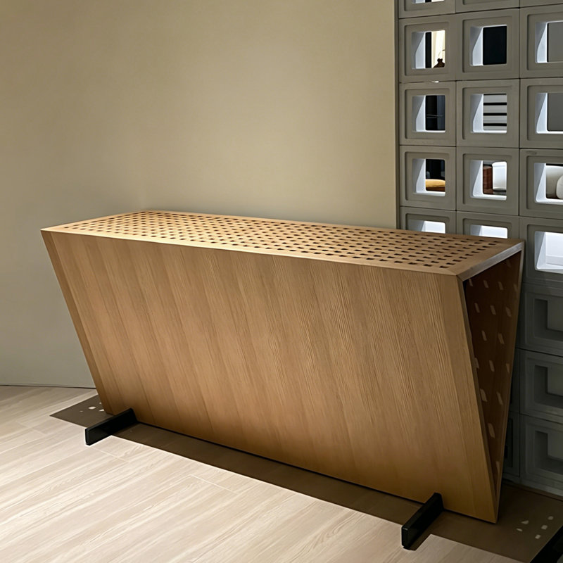 Console nordique de style géométrique moderne, H 31,5 po x l 55,1 po x P 17,7 po
