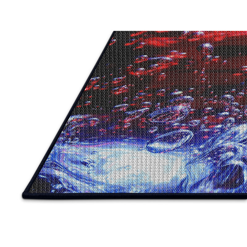 Tapis de zone rouge/mauve à motifs, Rectangle 5 pi x 7 pi