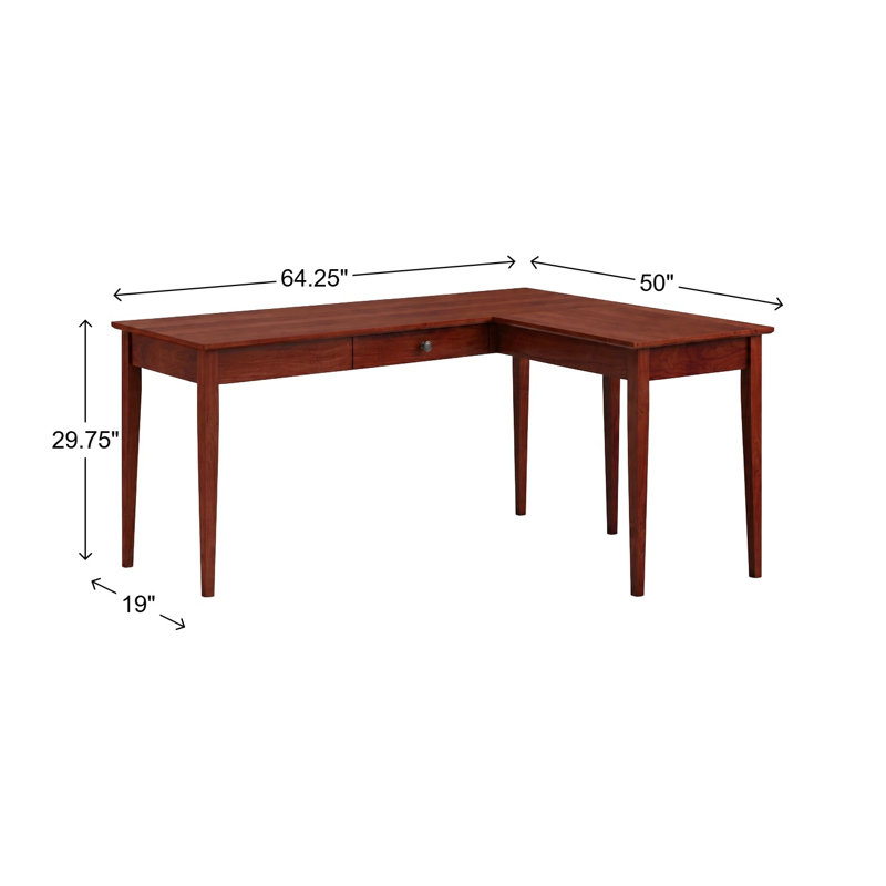 Bureau d'écriture Malani, 29.75" H x 64.25" W x 50" D, Cerisier Washington